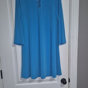 New Directions Sky Blue Long Sleeve Dress